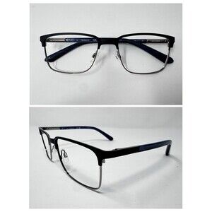 Dragon DR2015 002 Matte Black Silver Blue Eyeglass Frames 57-19-150 Authentic